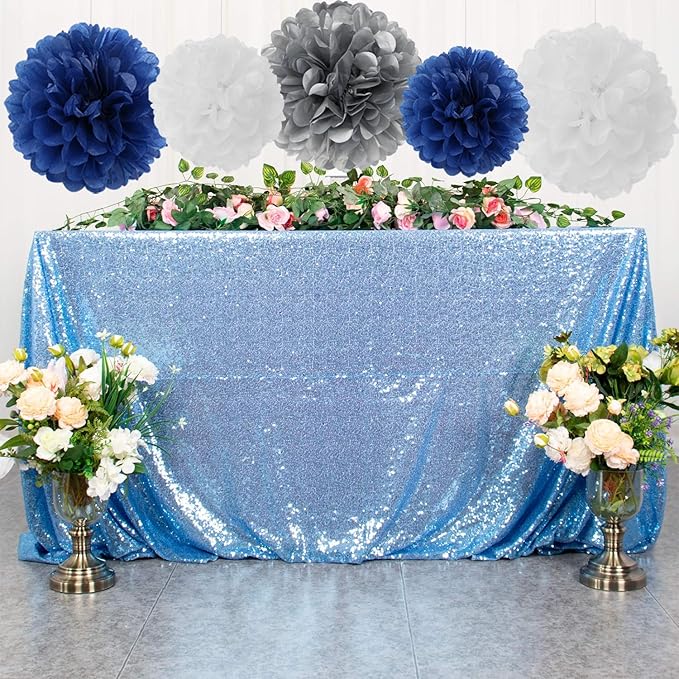 Navy Blue Silver White Paper Flowers Tissue Pom Poms Honeycomb Lanterns 15pcs Royal Party Decorations Boy Birthday Wedding Baby Bridal Shower Bachelorette Graduation Hanging Supplies Mprocherify