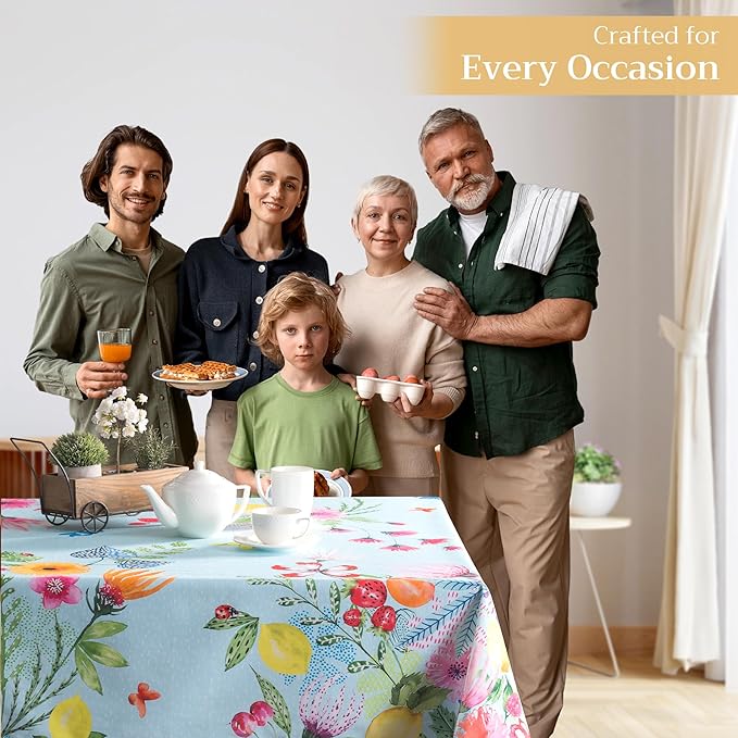 Maison d' Hermine Table Cloth Square Table 100% Cotton 60 x 60 Inches Tablecloth Reusable Decorative for Dining Room, Farmhouse, Home, Party, Festive & Wedding Spring Summer - Jardin D'Ete - Mint