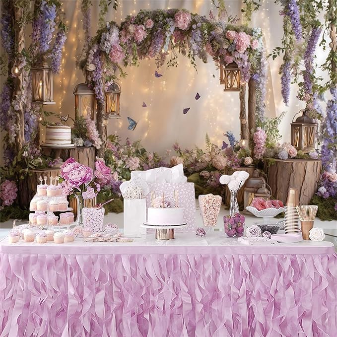 Baocicco Purple Flowers Wall Backdrop 10x8ft Rustic Style Wooden Arch Door Butterfly Background Photography Rural Wedding Baby Shower Birthday Party Banner Supplies Anniversary Decorations Props