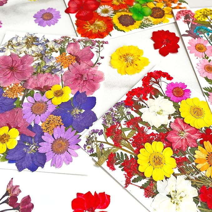 101Pcs Pressed Dried Flowers for Resin Molds, Real Natural Bulk Dry Floral Leave for DIY Art Crafts, Epoxy Jewelry, Candle, Soap Making, Nails Decors