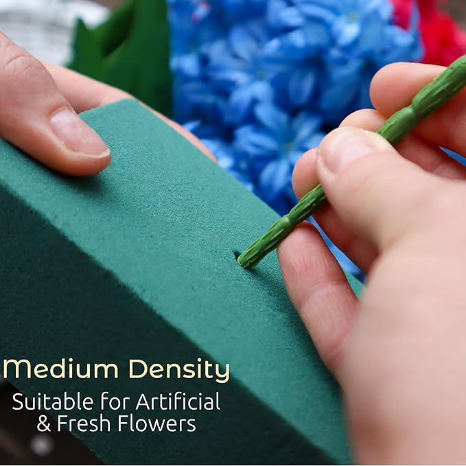 FLOFARE Pack of 6 Floral Foam Blocks Each (5.5"L x 3.1"W x 1.7"H) Green Wet & Dry Flower Foam for Fresh & Artificial Flower Arrangement, Plant Foam, Florist Supplies for DIYs, Arts, Crafts & Weddings
