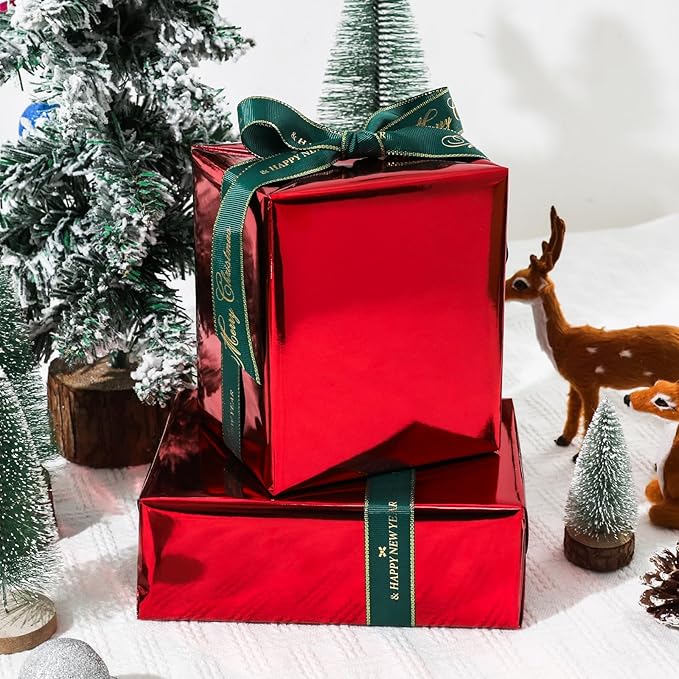 NESCCI Metallic Wrapping Paper, Solid Color Paper-3 Roll,17 Inches X 32.8 Feet Per Roll,Gift Wrapping Paper,Perfect for Wedding,Valentine's Day, Birthday,Baby Shower