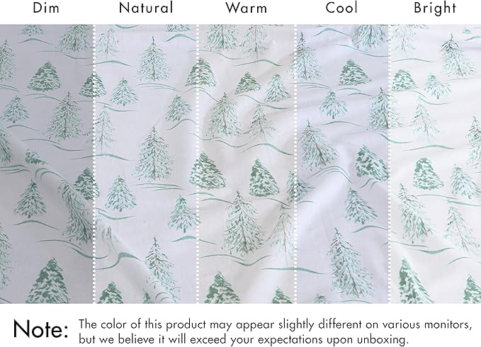 RUVANTI Flannel Sheets King Size - 100% Cotton Brushed King Bed Sheets Set - Deep Pockets 16 Inches - All Seasons Breathable & Extra Soft - Warm & Cozy, 4 Piece, Alpine Serenity