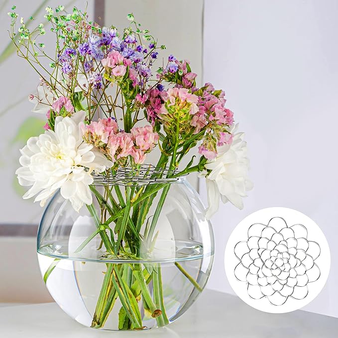 Flower Arrangement Holder Stainless Steel, Wire Flower Arranging Tool Flower Grid Flower Frog Wire Arranger for Vase Floral Stems Bouquets Plant Fixation (6inch) (1 PCS)