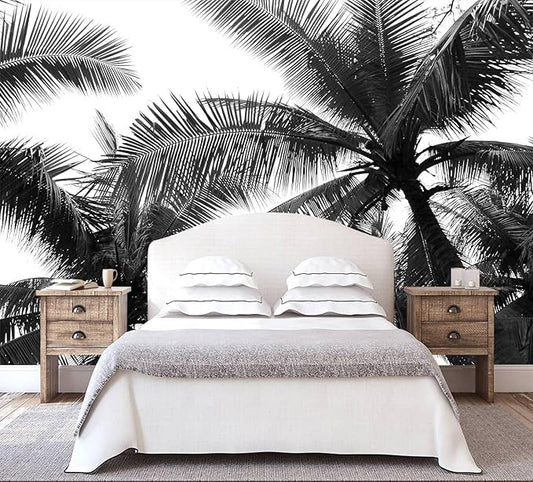 WFBHUA-Black Palm Tree Wallpaper Peel and Stick Tropical Self Adhesive Wall Mural for Living Room Bedroom 137"x100"