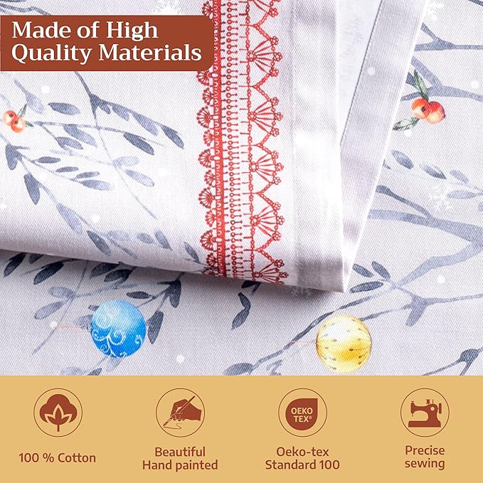 Maison d' Hermine Table Runner 100% Cotton Single Layer Table Runners 72 inches Long for Thanksgiving Christmas Decorations Home Kitchen Dining Party Wedding (Fairy Christmas, 14.5" x 72")
