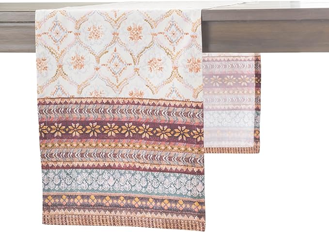 Maison d' Hermine Table Runner 100% Cotton Single Layer Table Runners 108 inches Long for Thanksgiving Christmas Decorations Home Kitchen Dining Party Wedding (Fair Isle, 14.5" x 108")