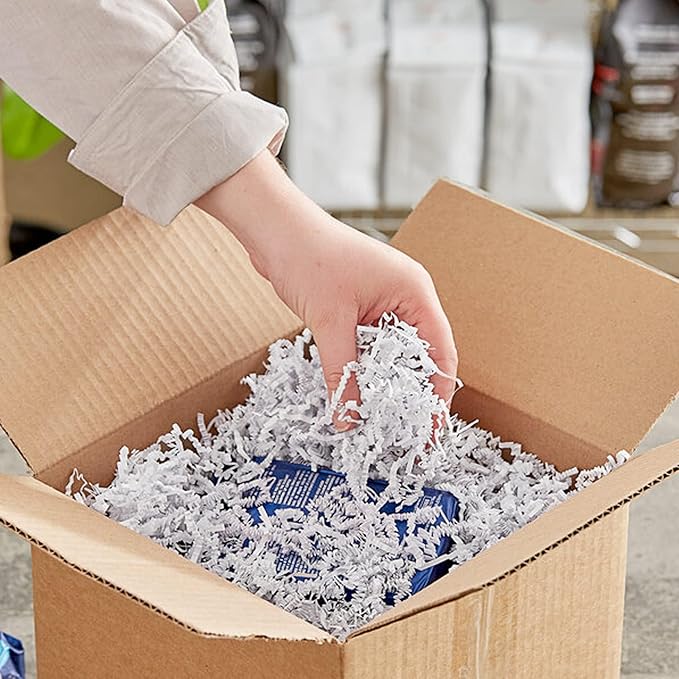 Uptotop 1/2 LB Crinkle Cut Paper Shred Filler for Gift Wrapping Basket Filling, Birthday, Christmas, Thanksgiving, Wedding, Mother's Day, White