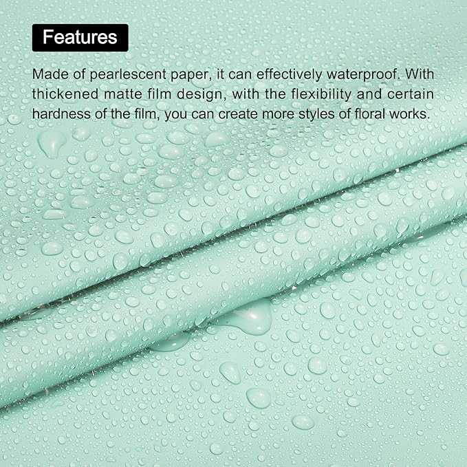MECCANIXITY Pearlescent Film Flower Wrapping Paper 22.8x22.8 Inch Waterproof for DIY Crafts, Gift/Gift Box Packaging Lemon Green Pack of 20