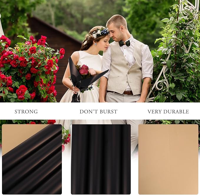 UTHCLO 20Pcs Decorative Wrapping Paper Double-Sided Floral Bouquet Packaging Paper for DIY Crafts Flowers Black and Gold