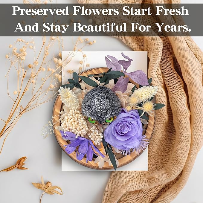 Preserved Roses & Fresh Flowers Bouquet – Gift for Women, Roses That Last Forever, Flowers for Delivery Prime, Birthday, Mother’s Day & Christmas