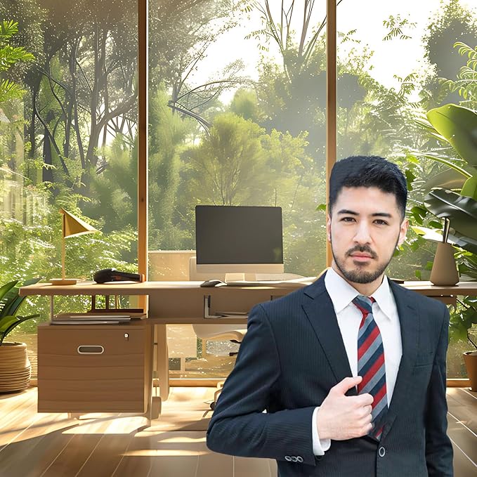 Office Background for Video Conference Modern Cozy Home Office Space Work Place Backdrop Sunlight Indoor Plants Tranquil Work Environment for Live Video Zoom Calls Studio Props Decor 12x8ft