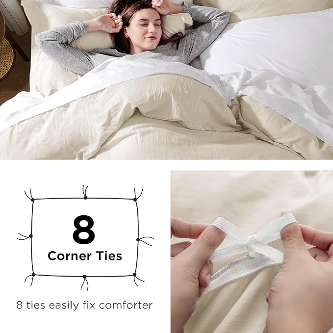 Bedsure Oat Milk Duvet Cover King Size Only - Prewashed Extra Soft All Season Bedding, Includes 1 Duvet Cover 104x90 Inches with Zipper Closure, Comforter Not Included