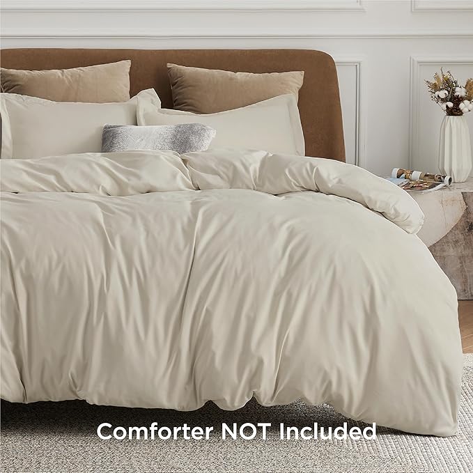 Bedsure Duvet Cover Oversized King Size - Soft Double Brushed Bedding Set for Kids & Adults, Zipper Closure, 3 Pieces, Includes 1 Duvet Cover (120"x98") & 2 Pillow Shams, NO Comforter, Linen