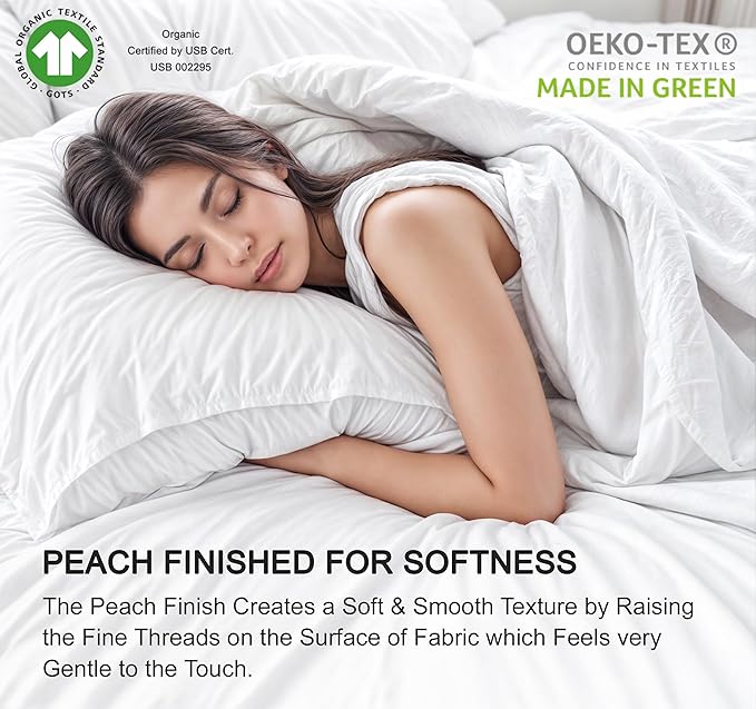 RUVANTI 100% Organic Cotton Sheets Split King, Percale Weave, GOTS Certified, 5-Piece Set, Deep Pocket 15", Crisp & Breathable, Soft Durable Bedding, Sábanas Algodón Orgánico – Pastel Print