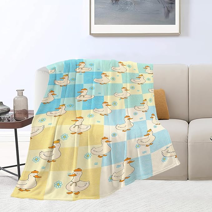 Funny Duck Blanket Cute Duck Throw Blanket Soft Cozy Fleece Fuzzy Stuffed Plush Flannel Gifts for Girls Women Boys Kids Adults 40''x50''
