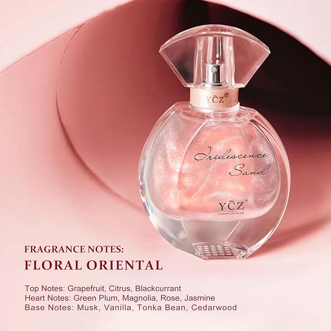 Ycz Golden Sands Women's Perfume Gift Set - 3-Piece Floral Oriental Fragrance with Grapefruit Rose Notes,50ml & 15ml Perfumes,Camellia Diffuser Stone,Elegant Gift Box,Long-Lasting Sillage Unique Gift