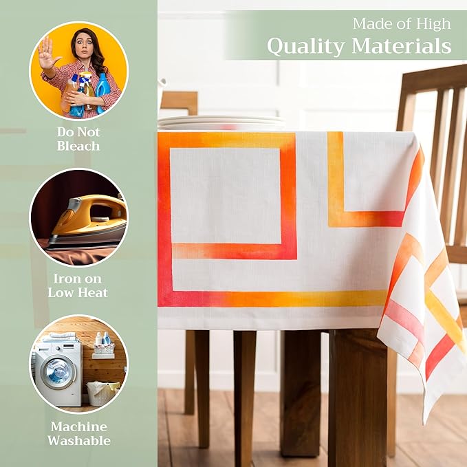 Maison d' Hermine Table Cloth Rectangle Table 100% Cotton 60 x 120 Inches Tablecloth Reusable Decorative for Dining Room, Farmhouse, Home, Party, Festive & Wedding Spring Summer - Summer Maze