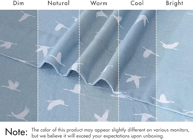 RUVANTI Flannel Sheets Full Size - 100% Cotton Double Brushed Bed Sheets Set, Deep Pockets 16 Inches, All Seasons Breathable & Extra Soft Full Sheets, Warm & Cozy, 4 Piece, We Fly