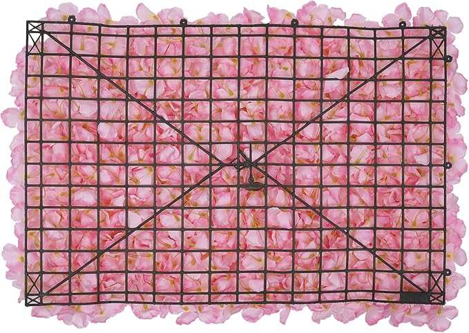 16"x 24" Artificial Flower Wall Panels,Flower Wall Mat Silk Flower Panels for Outdoor Garden Backyard Fence Fence Privacy Screen and Indoor Wall Decor(20Pcs Light Pink)