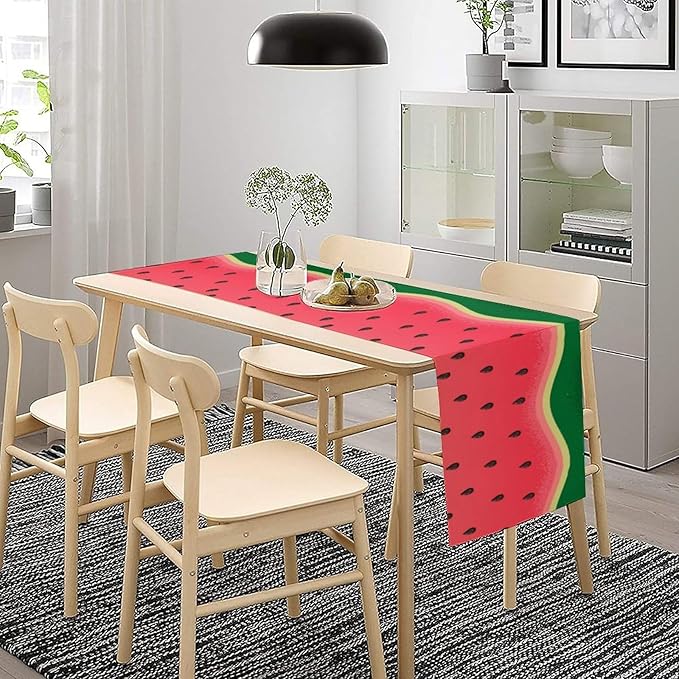 Watermelon Table Runner,Summer Fruit Tropical Birthday Party Decorations Dining Room Home Kitchen Table Decor 13 x 70Inches