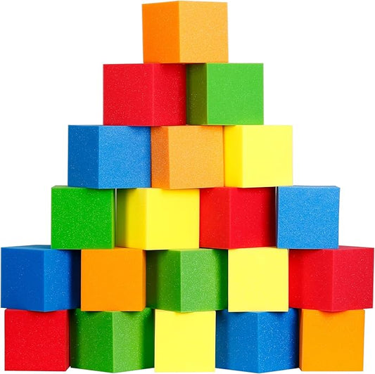 Foam Cubes 144 pcs, 5.9"x5.9"x5.9" Colorful Flame Retardant Foam Pit Blocks Premium Quality Foam Pit Cubes for Trampoline Arenas, Gymnastics, Parkour Courses, Skateboard Parks, Playground(5 Colors)