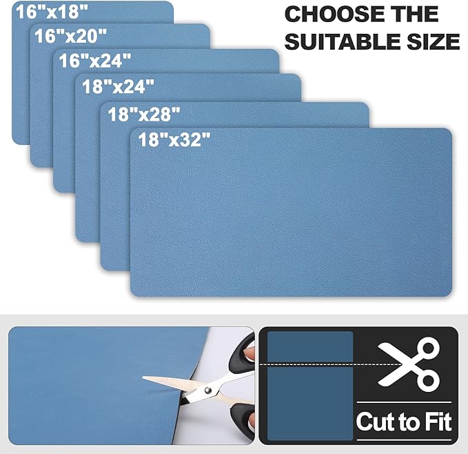 Dish Drying Mat for Kitchen Counter | Coffee Bar Mat for Countertops | Heat Resistant Drainer Mat with Non-slip Rubber Backed | Hide Stain Kitchen Absorbent Draining Mat | Blue 16"x18"