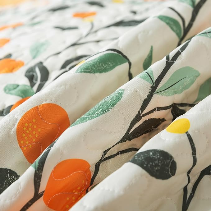 HoneiLife Floral Quilt Sets - Botanical Bedspreads 3-Piece, Wildflower Coverlet for Queen Beds, Lightweight Bed Cover, All Season Use