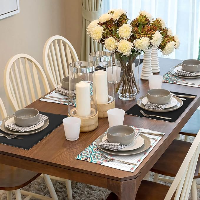 Southwest Aztec Placemats,Native American Washable Waterproof Table Place Mats Set of 4 for Dining Room Kitchen Table 12 X 18 Inch 4 PCS, Style-14