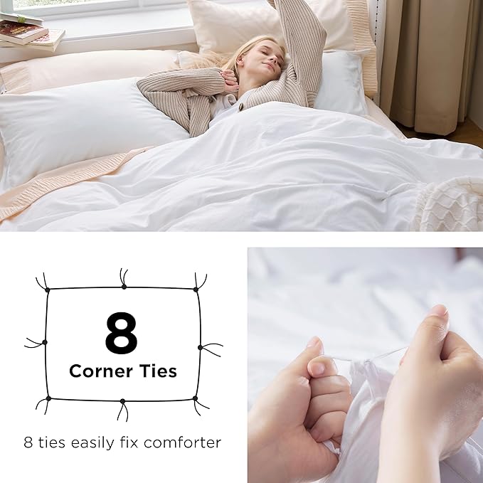 Bedsure Taupe Duvet Cover Full Size - 3 Pieces Prewashed Extra Soft Cotton-Like Bedding Set, Includes 1 Duvet Cover 80x90 Inches with Zipper Closure & 2 Pillow Shams, Comforter Not Included