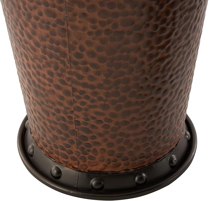 Deco 79 Metal Decorative Vase Indoor Outdoor Tall Floor Bottleneck Centerpiece Vases with Bubble Texture and Studs, Set of 3 Flower Vases for Home Decoration 50", 35", 26"H, Dark Brown
