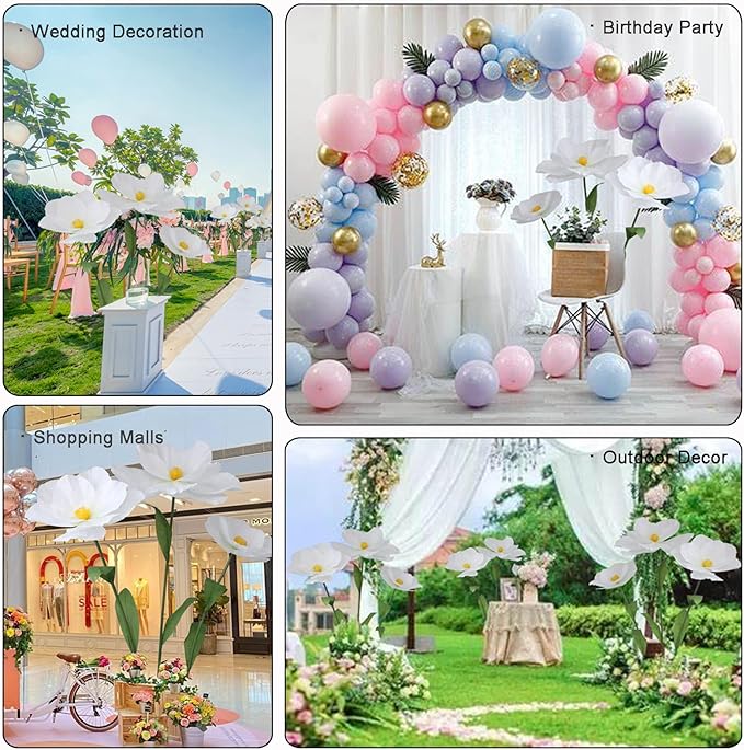 5.9 Ft Large Paper Artificial Flowers,Giant Flowers for Decoration,Standing Huge Handcrafted Poppy Flowers for Garden,Hotel,Office,Photography Props,Wedding,Art Gallery,Shop Window Display(Purple)