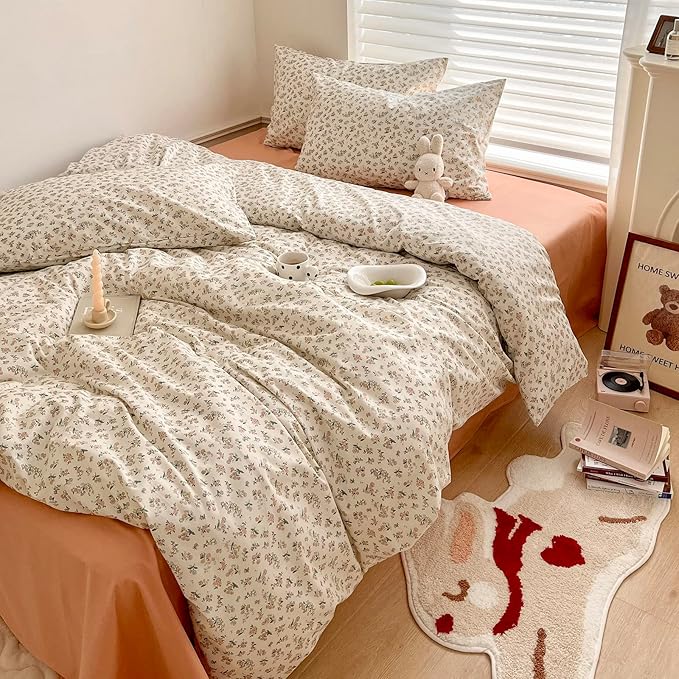 HighBuy Boho Floral Comforter Set King Bohemian Comfy Comforters for King Bed,Luxurious Soft Comforter with 2 Pillowcases,All Season,Skin Friendly Cooling Comforter for Women Girl
