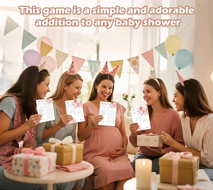 Baby in Bloom Baby Shower Games, Floral The Price is Right Game for 30 Guests with Game Cards, Gender Reveal, Baby Shower Supplies & Decorations (DV21)