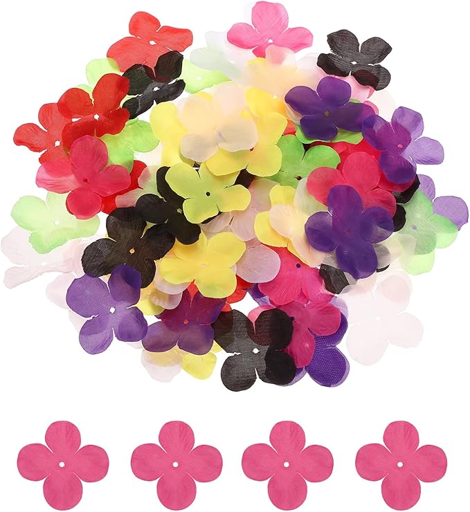 PATIKIL 1.8 Inch (4.5cm) Flowers Patch, 300Pcs Artificial Flowers Handmade Patches Silk Cloth Applique for Scrapbooking Wedding DIY Craft Supplies Card, Rose Red