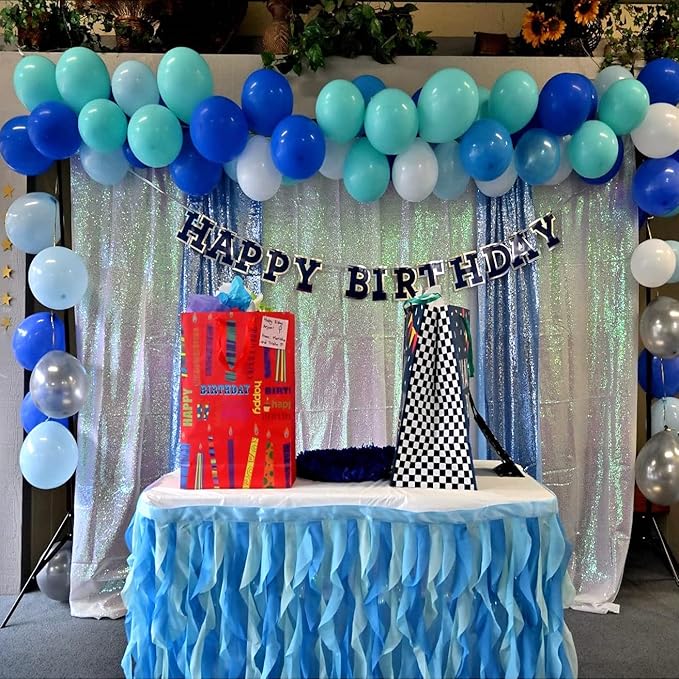 Iridescent Sequin Backdrop 8FTx8FT 1 Panel Sparkle Backdrop Curtain Glitter Background Drape for Weddings Showers Parties Birthday Christmas Photography