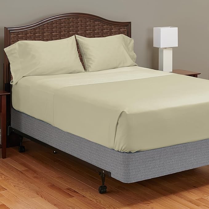 MyPillow Giza Dreams Bed Sheets, 100% Certified Giza Egyptian Cotton, Deep Pocket, Sateen Weave [RV Queen, Taupe]