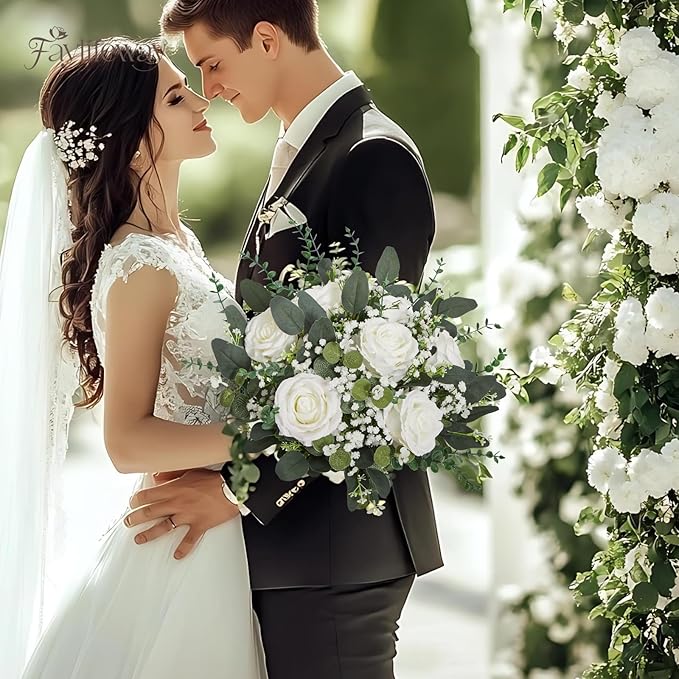 240 Pcs 4 Kinds Mixed Faux Eucalyptus Stems, Baby Breath Flowers Artificial Bulk with Greenery Stems for DIY Bouquets Wedding Home Floral Greenery Decor