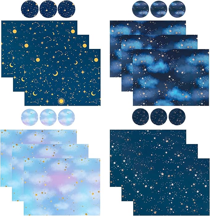 WRAPAHOLIC Neutral Birthday Wrapping Paper Sheet - 12 Sheets Folded Flat with 12 Gift Tags for Birthday, Baby Shower, Father's Day, Christmas - 19.7 Inch X 27.5 Inch Per Sheet