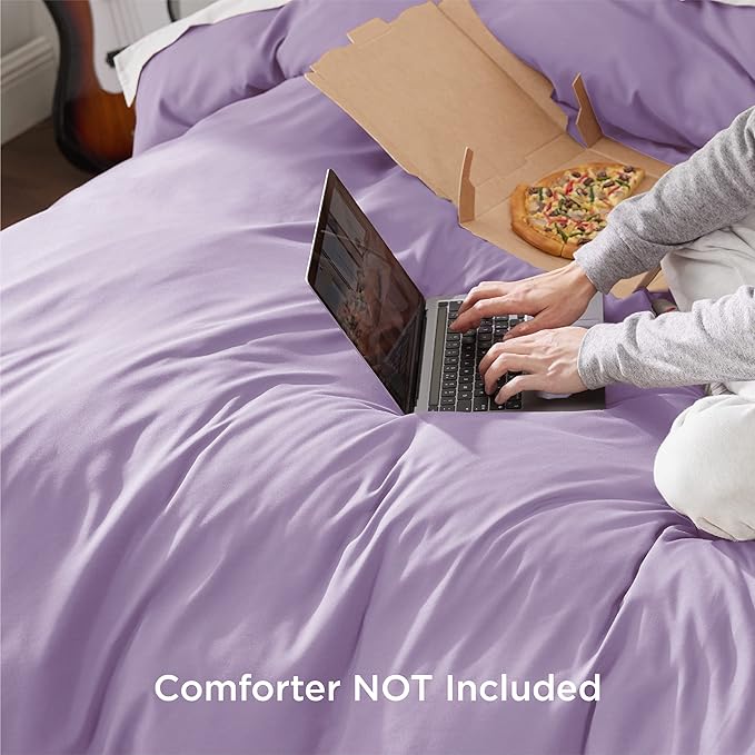 Bedsure Duvet Cover King Size - Soft Double Brushed Bedding Set for Kids & Adults, Zipper Closure, 3 Pieces, Includes 1 Duvet Cover (104"x90") & 2 Pillow Shams, NO Comforter, Orchid Bloom