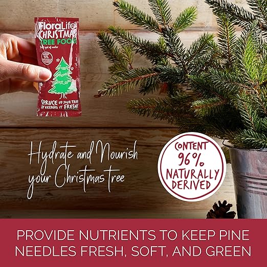 FloraLife Christmas Tree Food - Nourish, Hydrate, & Freshness Soluble Treatment Solution - 5 Sachets