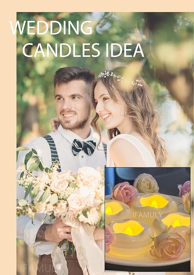 Floating Candles, 36 Packs 2.3 Inch Flameless LED Candle, 160+ Hour Battery Operated Waterproof Tealights for Wedding Centerpieces Marriage Proposals Pool Party Cylinder Vases Spa Christmas New Year