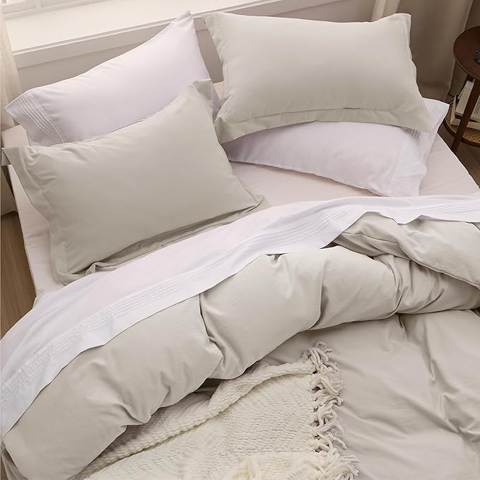 Bedsure Oversized King Duvet Cover Only - Prewashed Extra Soft All Season Bedding, Includes 1 Duvet Cover 120x98 Inches with Zipper Closure, Linen, Comforter Not Included
