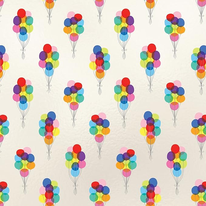 Jillson Roberts Bulk Gift Wrap, Everyday Gift Wrapping Supplies, Bunch of Balloons, 1/4 Ream 208 feet x 24 inches