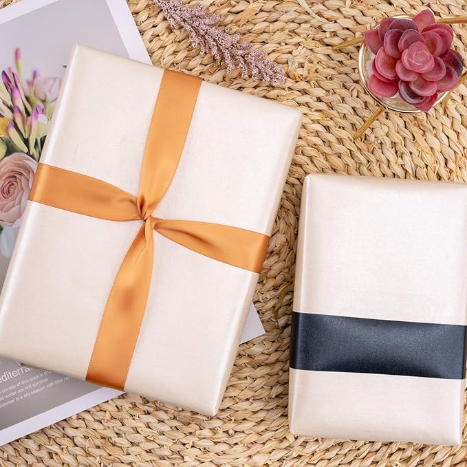 RUSPEPA Off White Matte Wrapping Paper - Solid Color Pearly - Lustre Paper, Off White Perfect for Wedding, Birthday, Christmas, Baby Shower,DIY Bouquet-17 Inches X 32.8 Feet