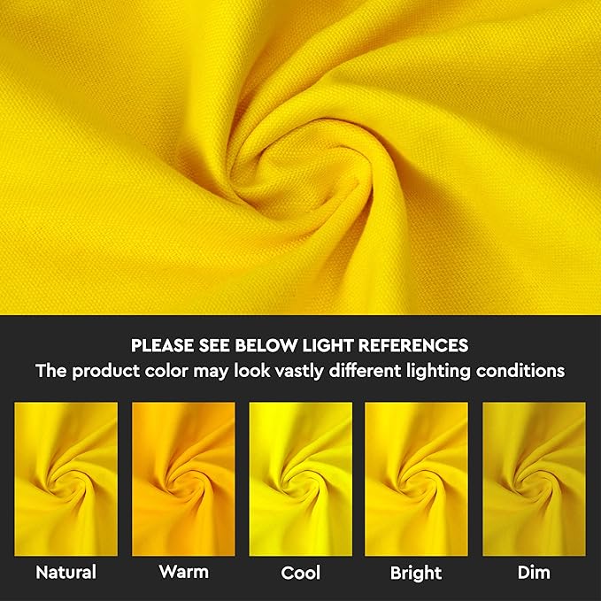 Encasa XO Table Runner 13x72 in Long | Cotton Canvas Fabric | Sunbeam Yellow Solid Color | for Dining Table Fall Decoration, Holiday & Christmas Festivals - Machine Washable