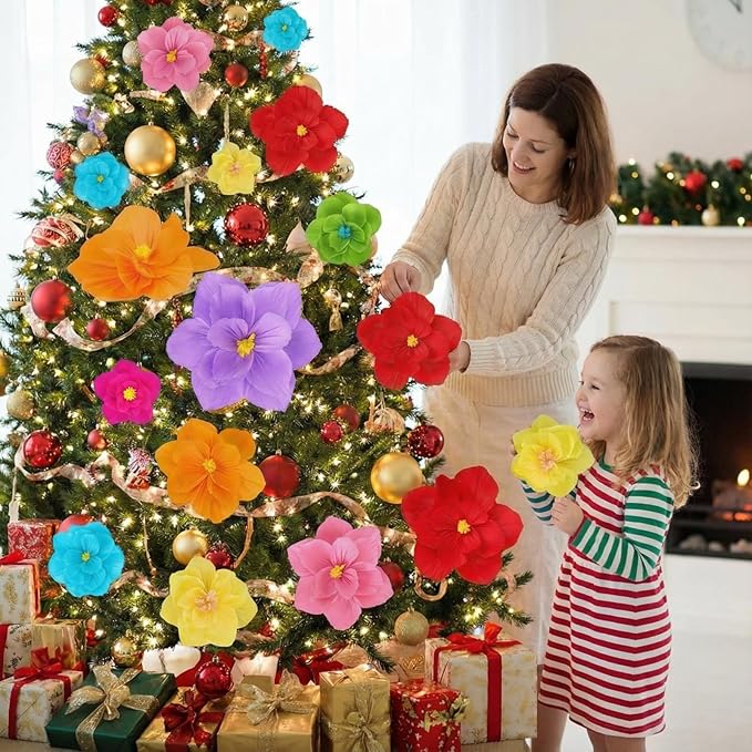 Giant Paper Flowers Artificial Large Paper Flower Decoration for Handcrafted Wall Backdrop Christmas Mexican Wedding Graduation Bridal Shower Birthday Party Supplies(Mexican Fiesta,12 Pcs)