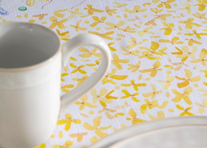 Maison d' Hermine Table Cloth Square Table 100% Cotton 60 x 60 Inches Tablecloth Reusable Decorative Everyday Use for Dining Room, Farmhouse, Home, Party, Festive & Wedding Spring Summer - Easter Zest