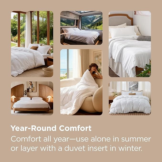 Bedsure Duvet Cover Oversized King Size - Soft Double Brushed Bedding Set for Kids & Adults, Zipper Closure, 3 Pieces, Includes 1 Duvet Cover (120"x98") & 2 Pillow Shams, NO Comforter, White