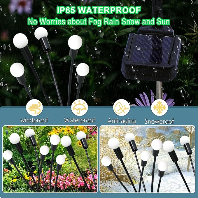Kohlrabi Solar Halloween Lights Outdoor, 10 Pack 80 LED Green Firefly Lights Waterproof, Sway by Wind, Solar Wind Swaying Light for Yard Patio Backyard Garden Flower Bed Pathway Decoration